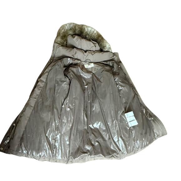 MICHAEL KORS Down Hooded Belted Puffer Coat Size M Water Resistant Zip Closure - Picture 10 of 15